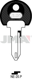 NE-20P KULCS  Neiman, Peugeot 205,505, Renault  félhold fej  fekete