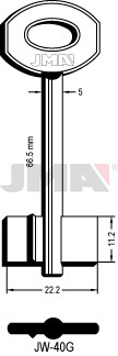 JW-40G   KÉTTOLLAS KULCS    5 Á - 66,5 H - 11,2 M x 22,2 SZ mm JUWEL
