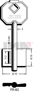 PR-4G   KÉTTOLLAS KULCS    5 Á - 66,3 H - 17 M x 22 SZ mm